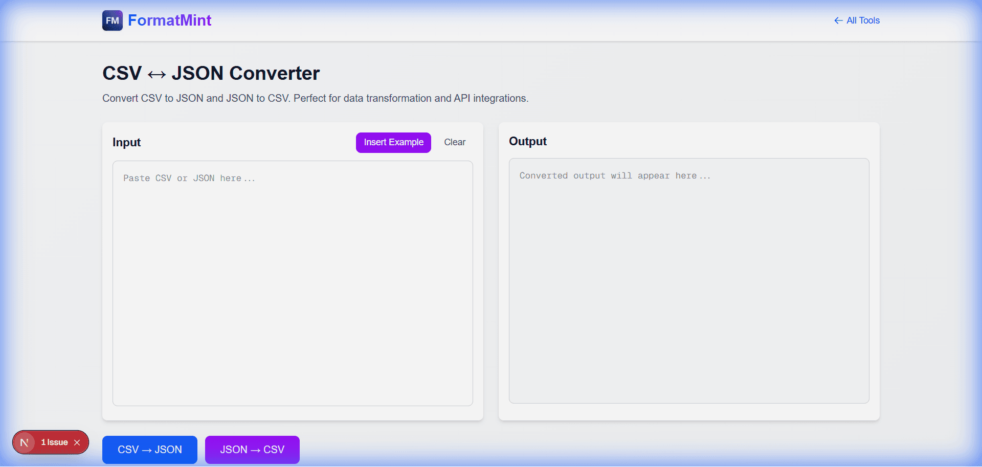 CSV to JSON Converter