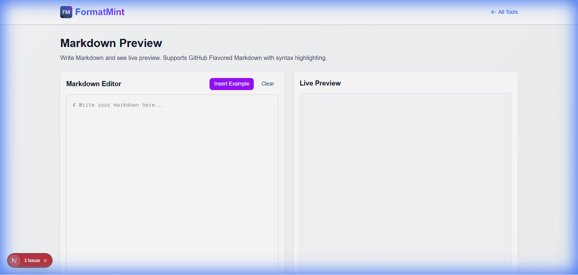 Markdown Preview Tool